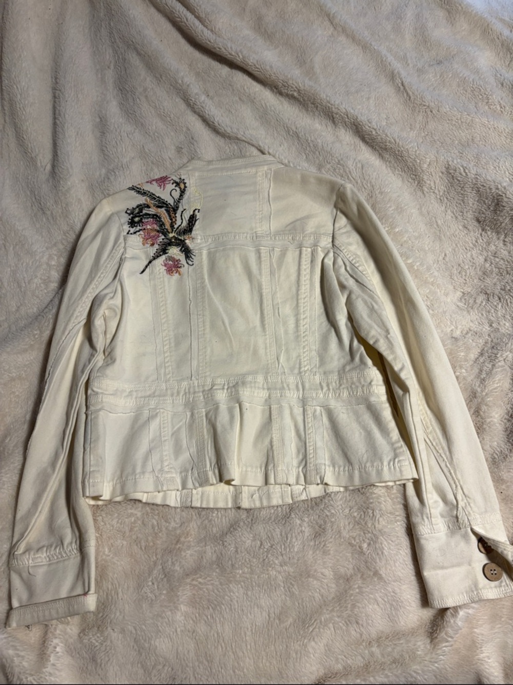 Tryst Cream Button-Front Jean Jacket - Picture 3 of 4
